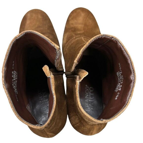 Franco Sarto Brown Suede Zip Wedge‎ Ankle Bootie Womens Size 6.5 M - Picture 6 of 10